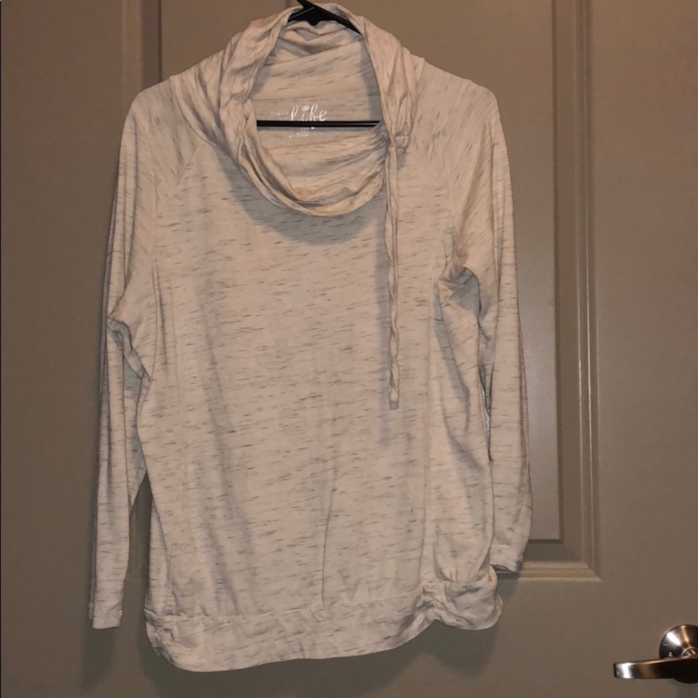 Cream long sleeve workout shirt